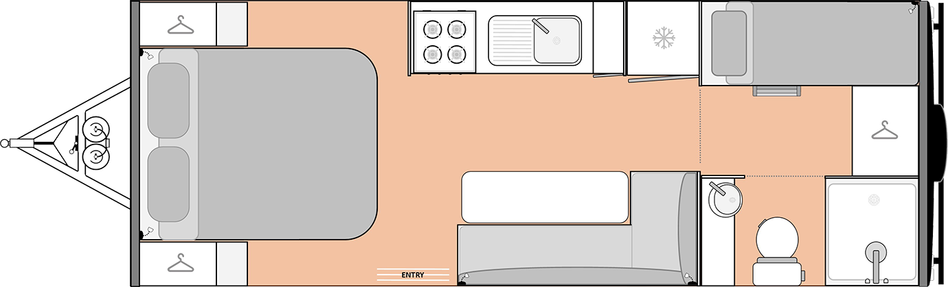 Road Owl 21 Ft Bunk Ensuite Floorplan